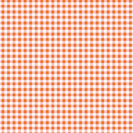 COTTON NOOK Plaid Orange Yardage