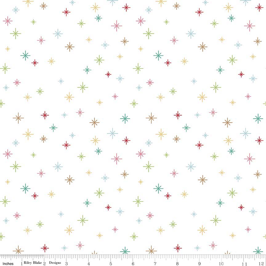 COZY CHRISTMAS Sparkle White Yardage