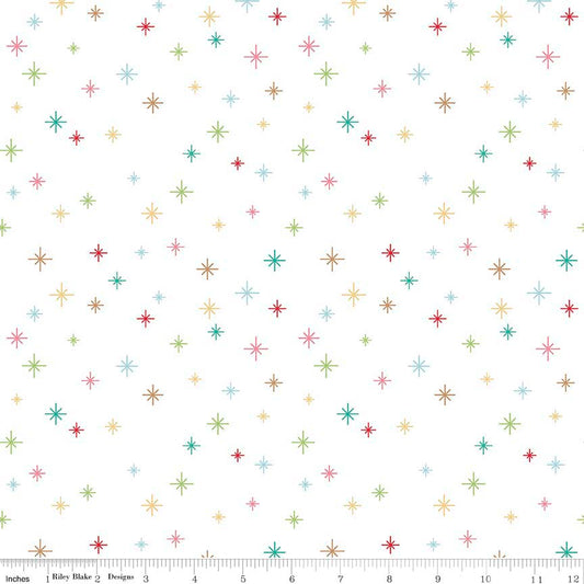 COZY CHRISTMAS Sparkle White Yardage