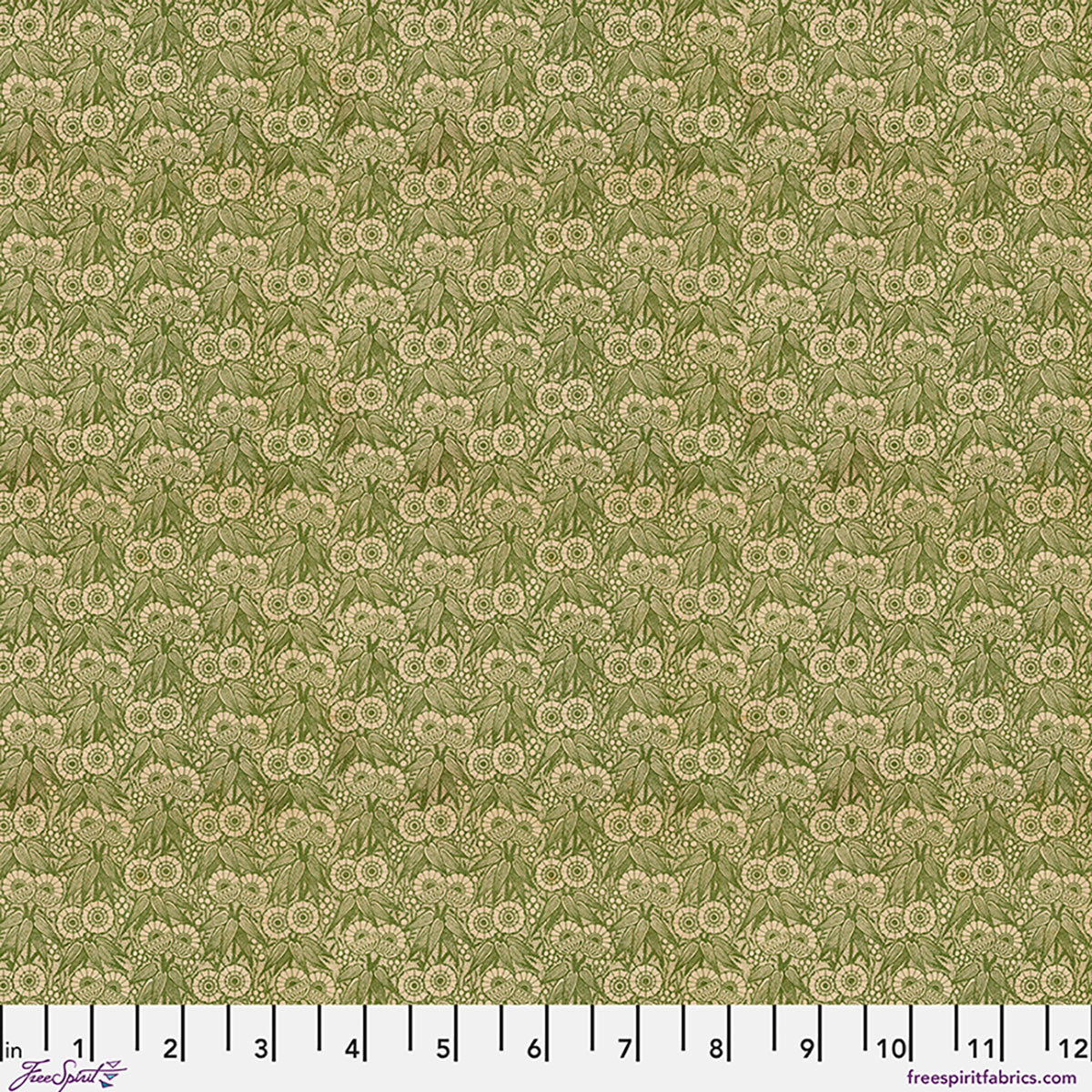 PALETTE CANVAS CLOTH Green Tiny Print Canvas - Green Yardage