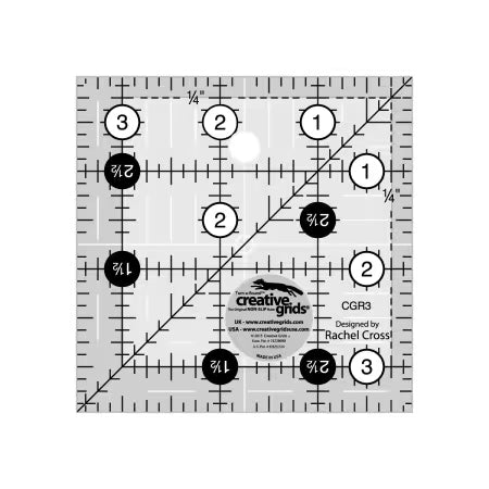 Creative Grids Quilt Ruler 3-1/2in x 3-1/2in Square