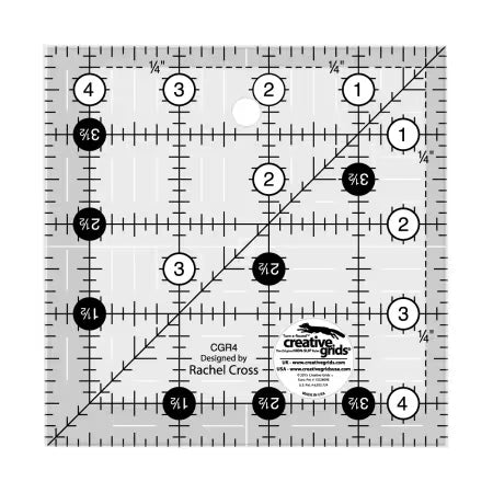 Creative Grids Quilt Ruler 4 1/2in x 4 1/2in Square