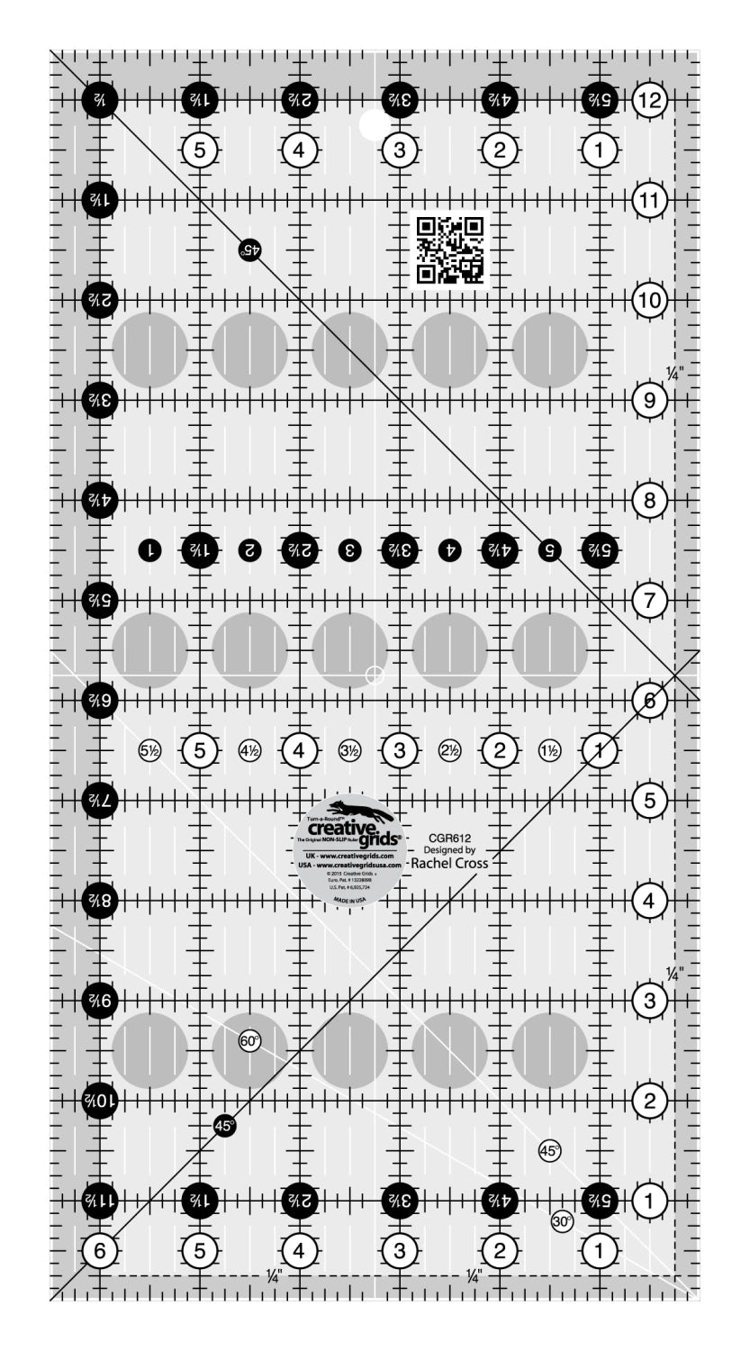 Creative Grids Quilt Ruler 6 1/2in x 12 1/2in Rectangle