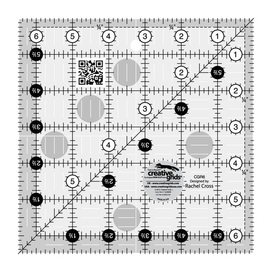 Creative Grids Quilt Ruler 6 1/2in x 6 1/2in Square