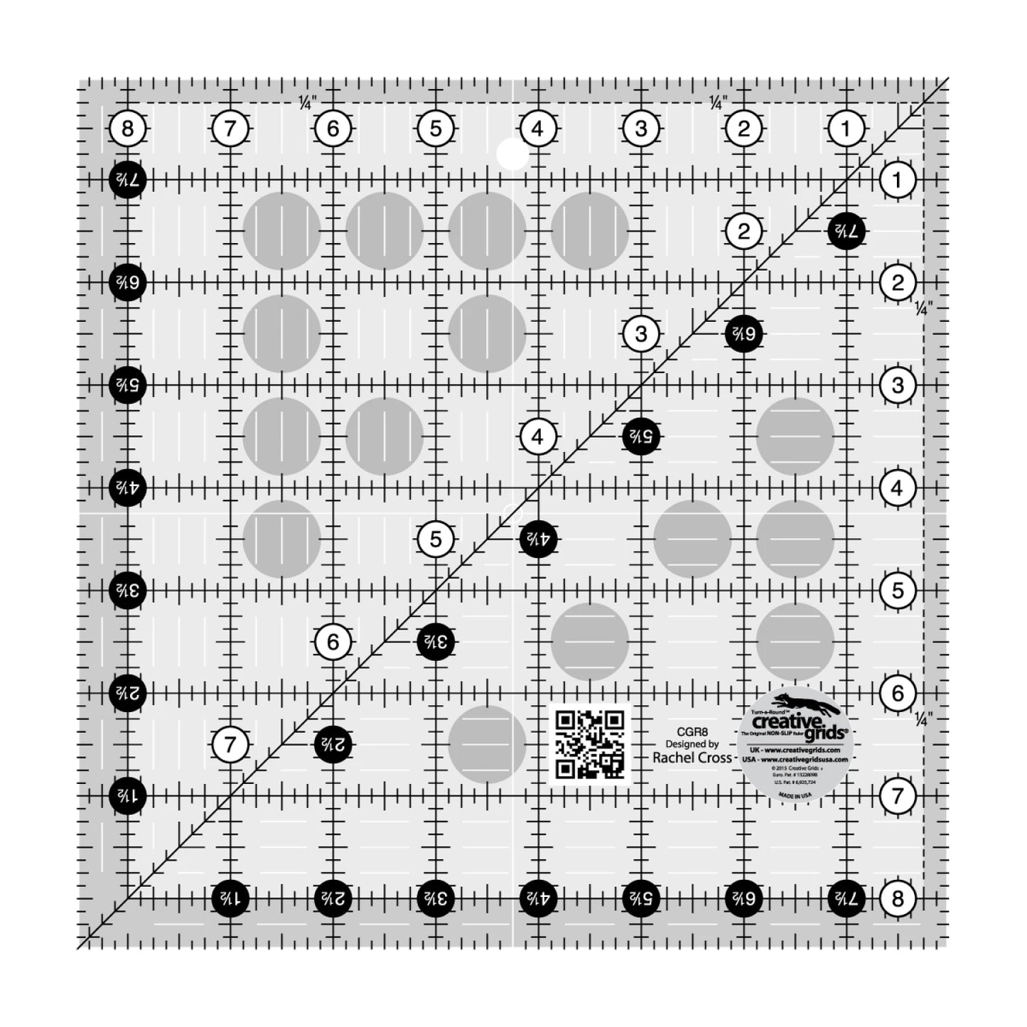 Creative Grids Quilt Ruler 8 1/2in x 8 1/2in Square