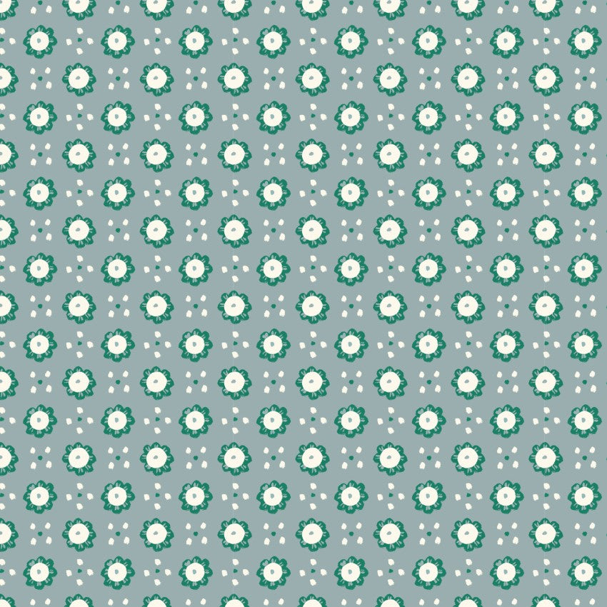 HAPPY HOMESTEAD Wildflowers Blue/Green Yardage
