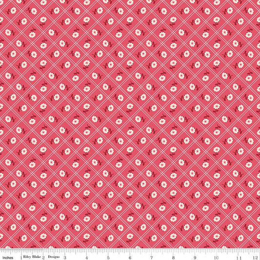 BERRY & SAGE Calico Tea Rose Yardage