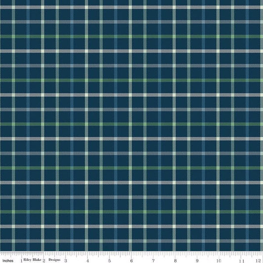 PLAID - VENTURE CLUB Camper Navy Yardage