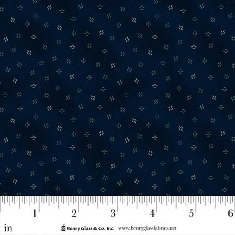 FLOWER POT PRINTS Chicken Scratches Navy Yardage