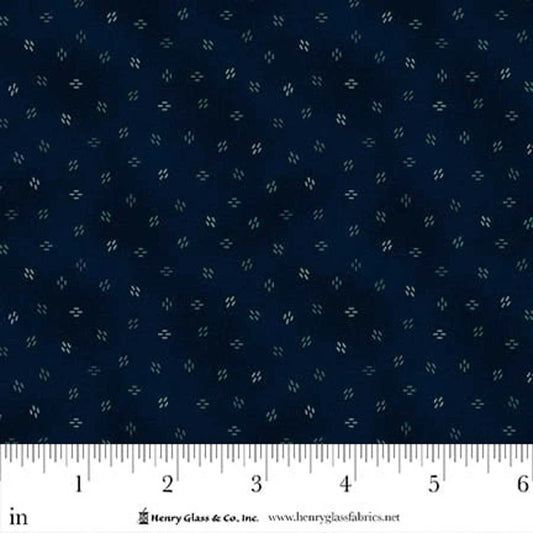 FLOWER POT PRINTS Chicken Scratches Navy Yardage