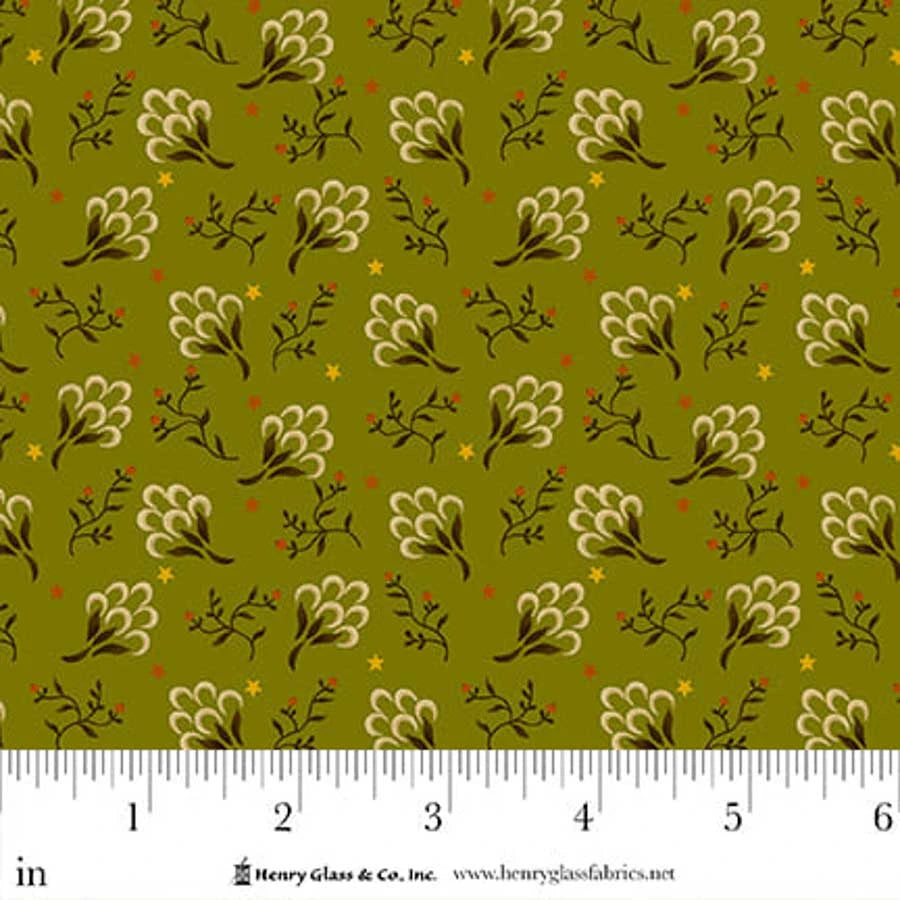 FLOWER POT PRINTS Clover Patch Green Yardage
