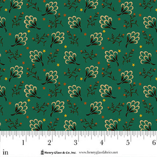 FLOWER POT PRINTS Clover Patch Teal Yardage