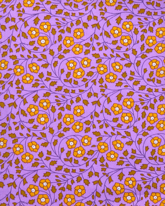 Aziza Lilac Printed Cotton Yardage