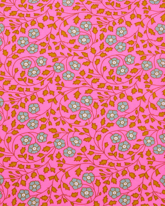 Aziza Pink Printed Cotton Yardage