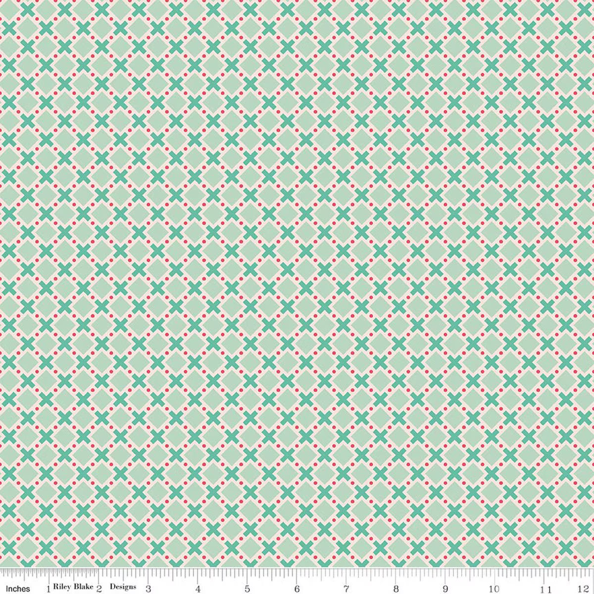 BERRY & SAGE Criss Cross Sage Yardage