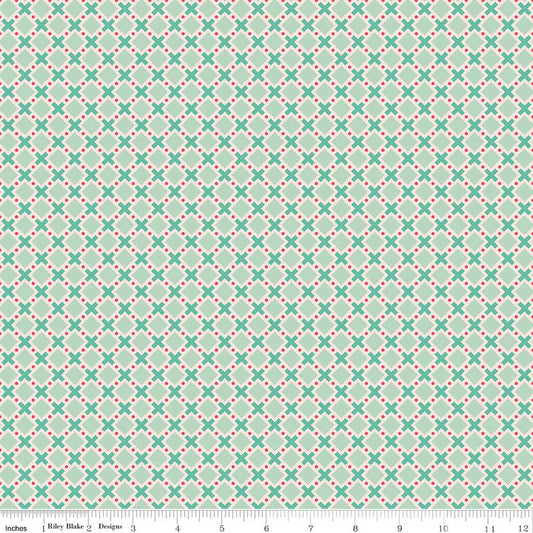 BERRY & SAGE Criss Cross Sage Yardage