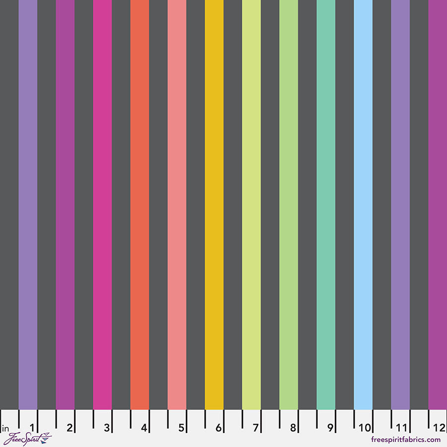 TULA'S TRUE COLORS Disco Stripe Carbon Yardage