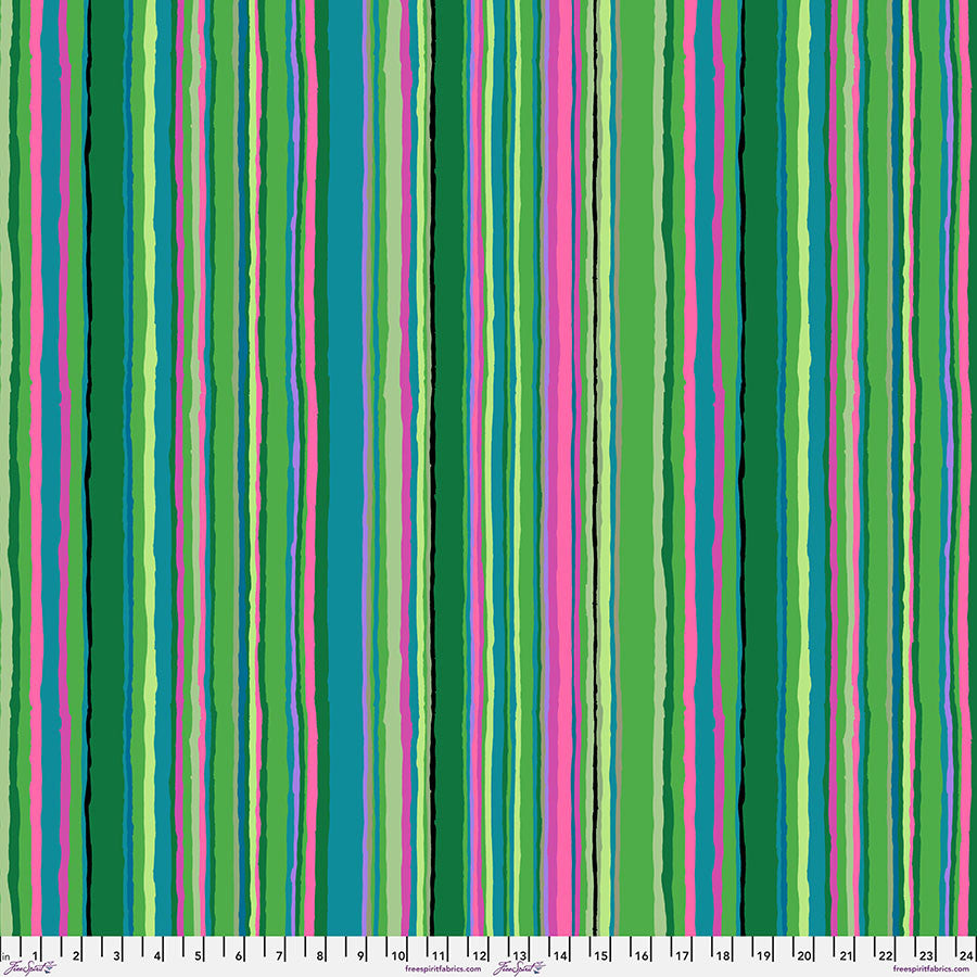 3 yards KAFFE FASSETT COLLECTIVE Echo Stripe Green Remnant
