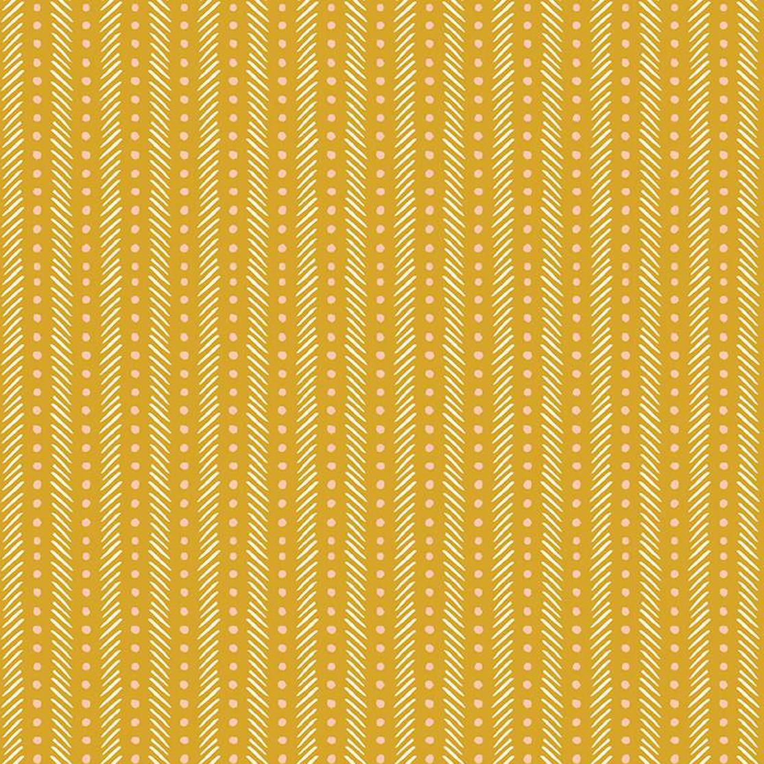 EDEN Mustard Striped Yardage