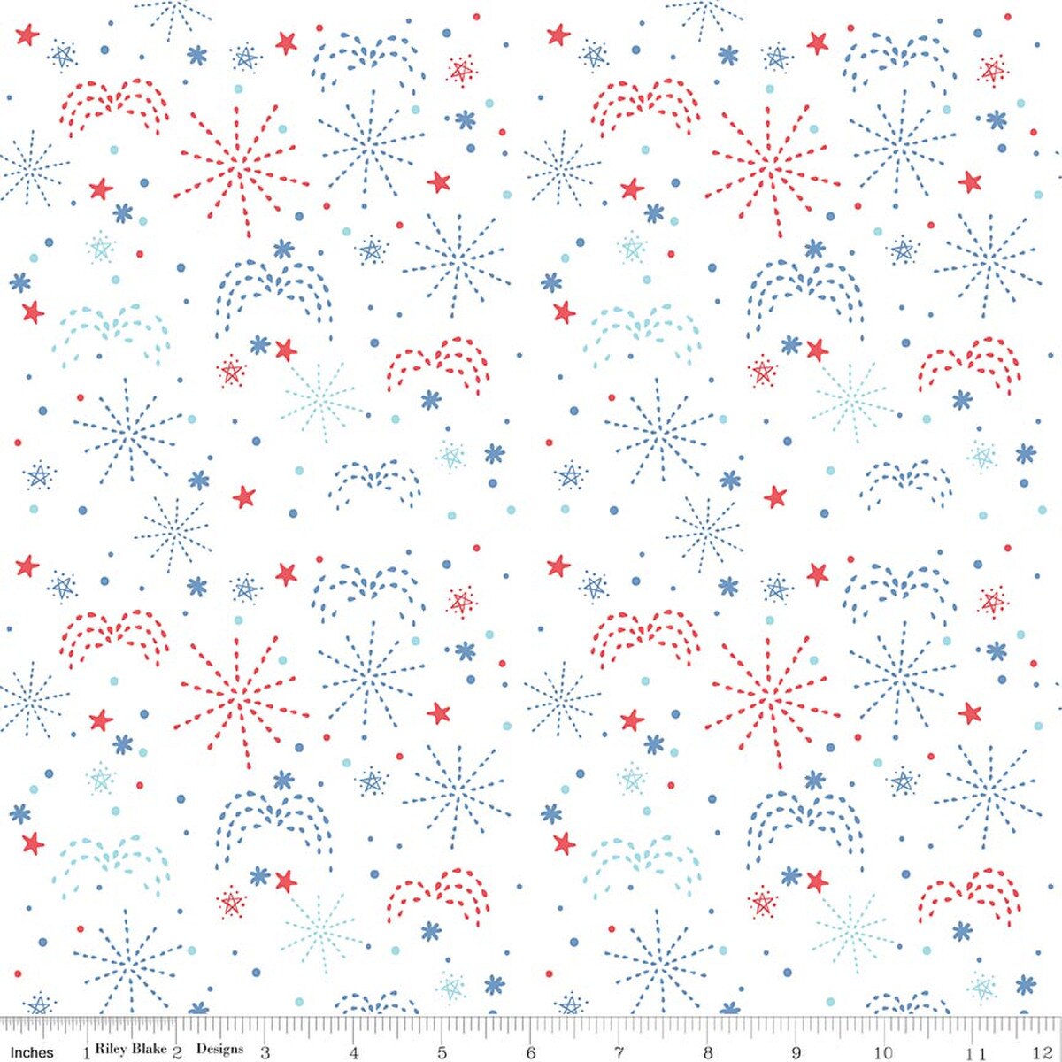 FIREWORK FIELDS Fireworks White Yardage