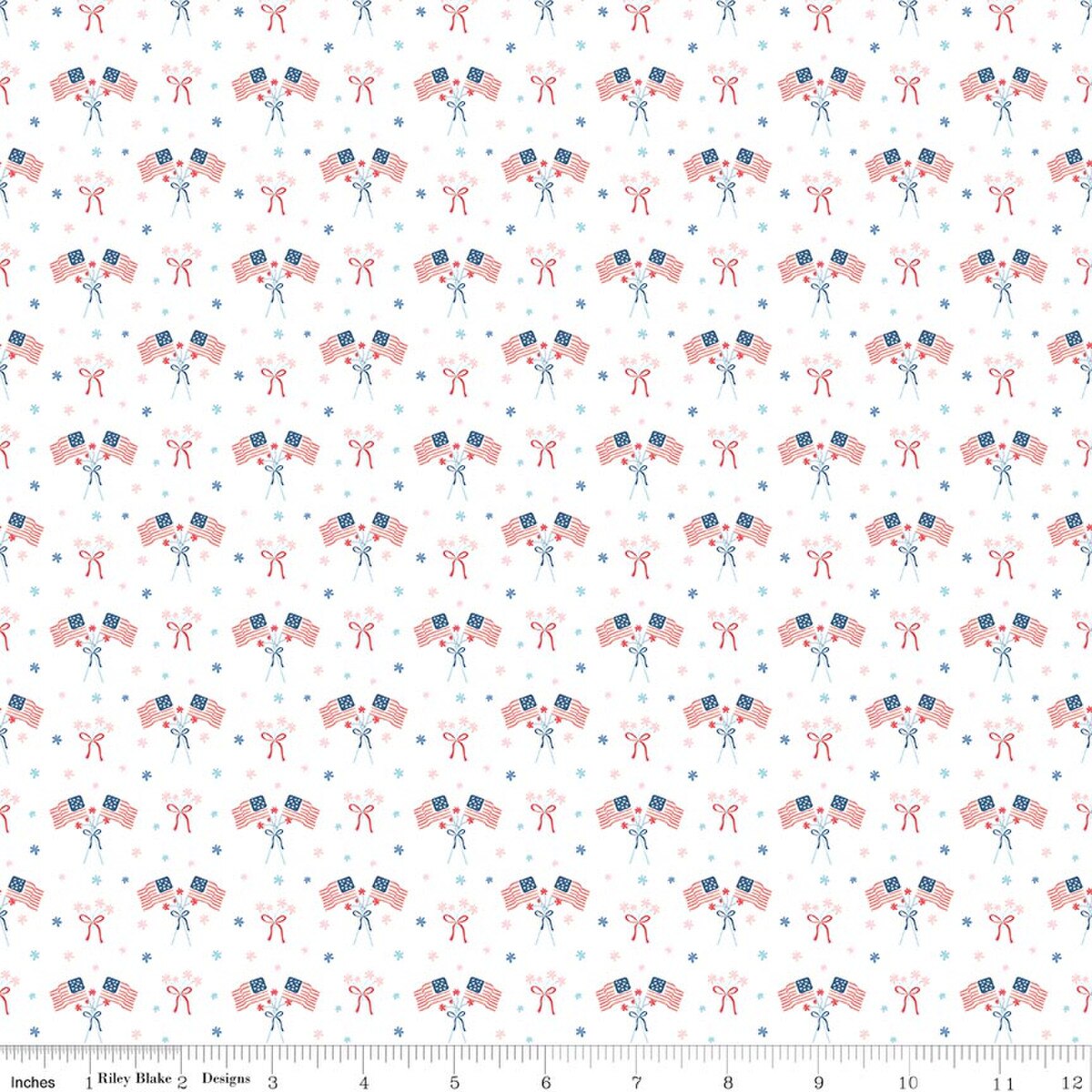 FIREWORK FIELDS Flags White Yardage