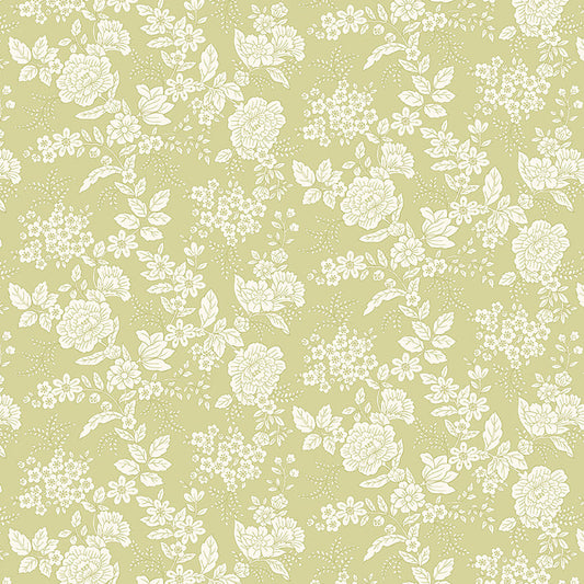 TRANQUILITY Floral Light Green Yardage
