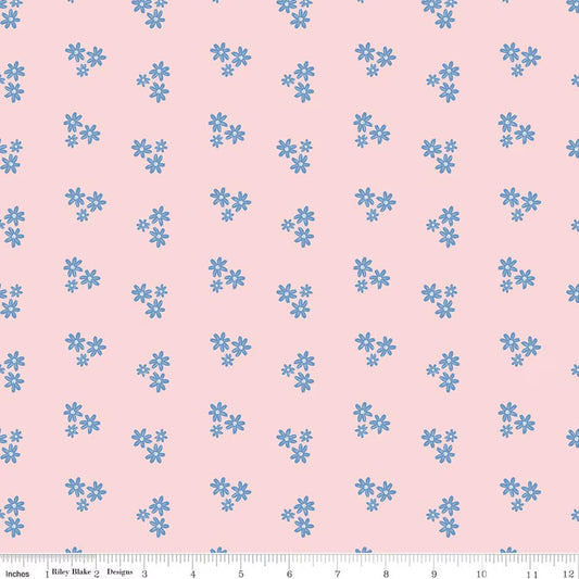 FIREWORK FIELDS Floral Pink Yardage