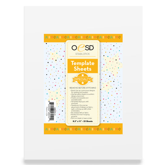 OESD StabilStick Template Sheets 8.5" x 11" Stabilizer