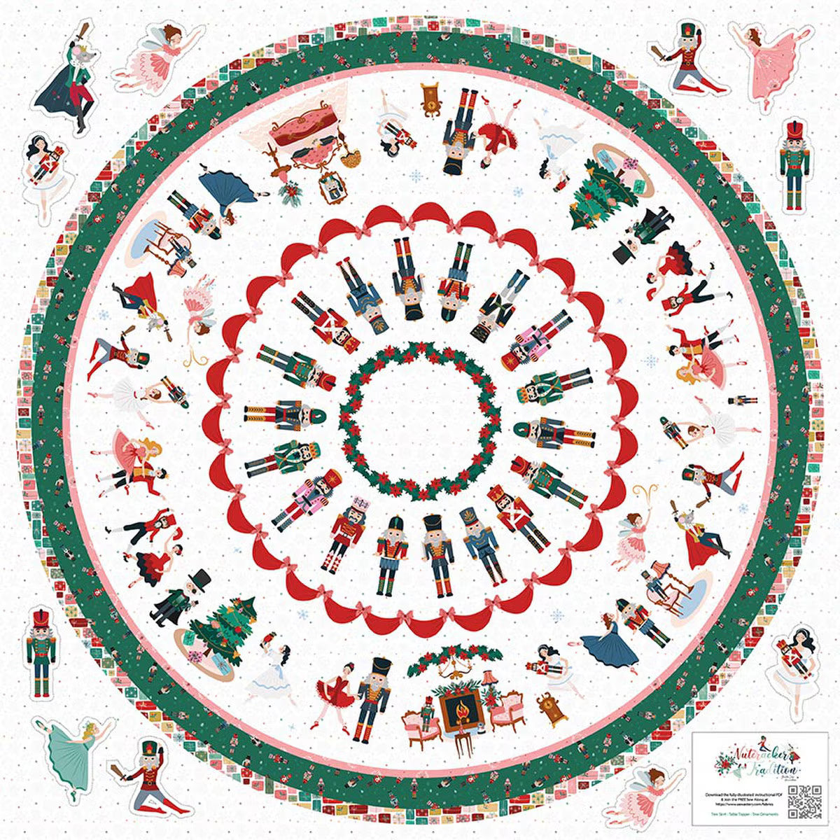 NUTCRACKER TRADITION Home Decor Tree Skirt Panel