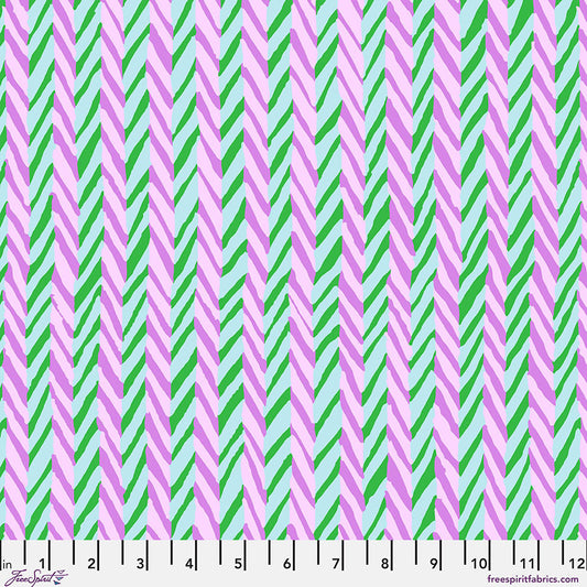 KAFFE FASSETT COLLECTIVE Herringbone Stripe Blue Yardage