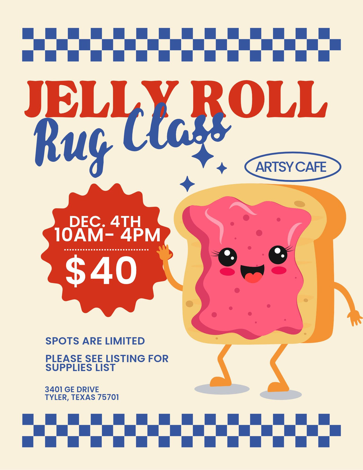 Jelly Roll Rug Class 11/16/2026