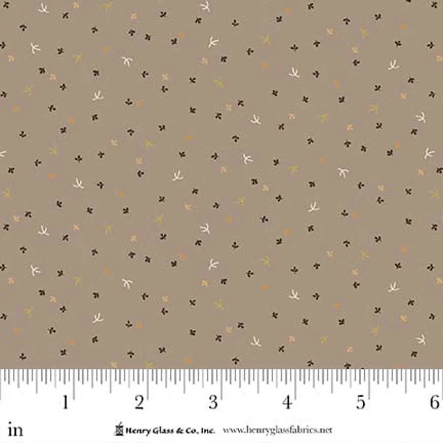 FLOWER POT PRINTS Itty Bitty Sprouts Gray Yardage