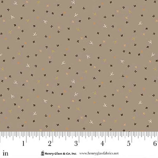 FLOWER POT PRINTS Itty Bitty Sprouts Gray Yardage