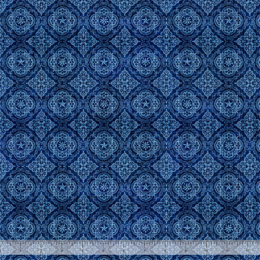 ALL TEXAS SHOP HOP 2026 Western Geo Medallions Indigo PRE-ORDER