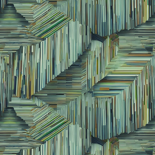 I WALK THE LINE 118" Line Art Geometric Emerald Wide Back Yardage