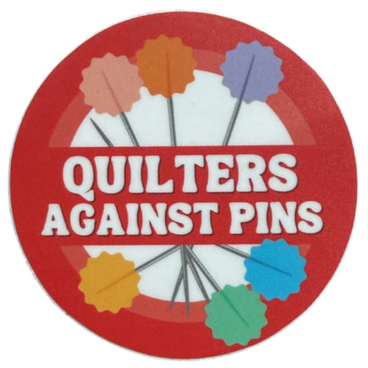 "Quilters Against Pins" Sticker