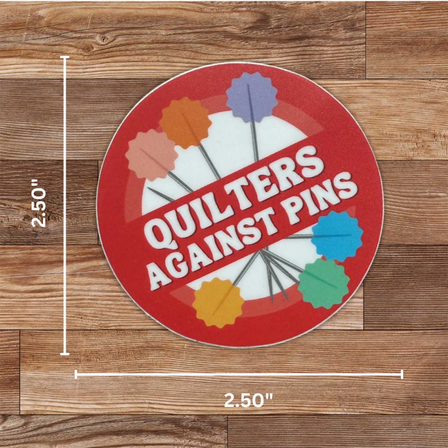 "Quilters Against Pins" Sticker