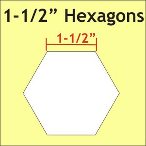Paper Piece Hexagons Pack 1 1/2" 50pc