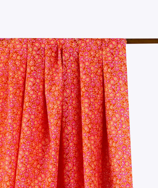 Cotton Printed Calendula Pink Yardage
