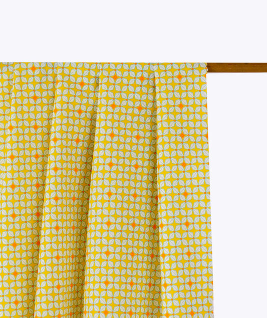 Cotton Printed Helium Yellow Yardage
