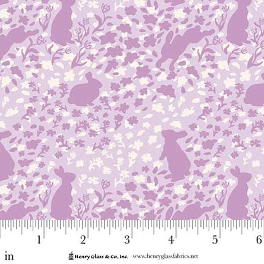 MY DARLING UNICORN Monotone Bunnies Lavender Yardage