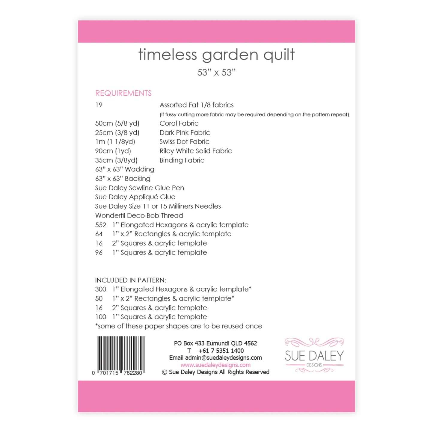 Sue Daley Timeless Garden Quilt Pattern