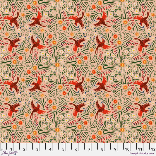 BACKYARD WONDER Carefree Cardinals Pink Yardage