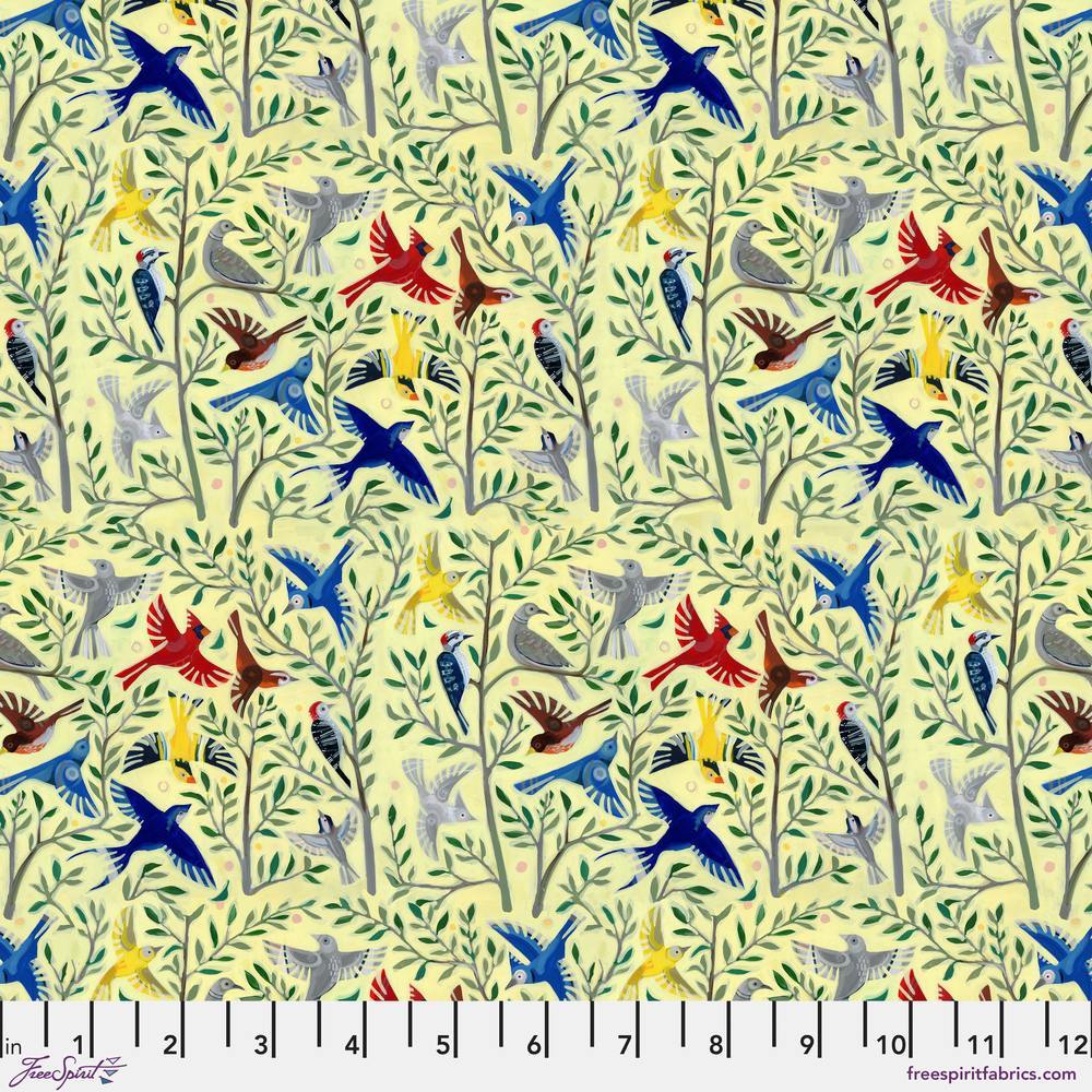 BACKYARD WONDER Songbird Symphony Yellow Yardage
