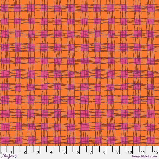 KAFFE FASSETT COLLECTIVE Gingham Coral Yardage