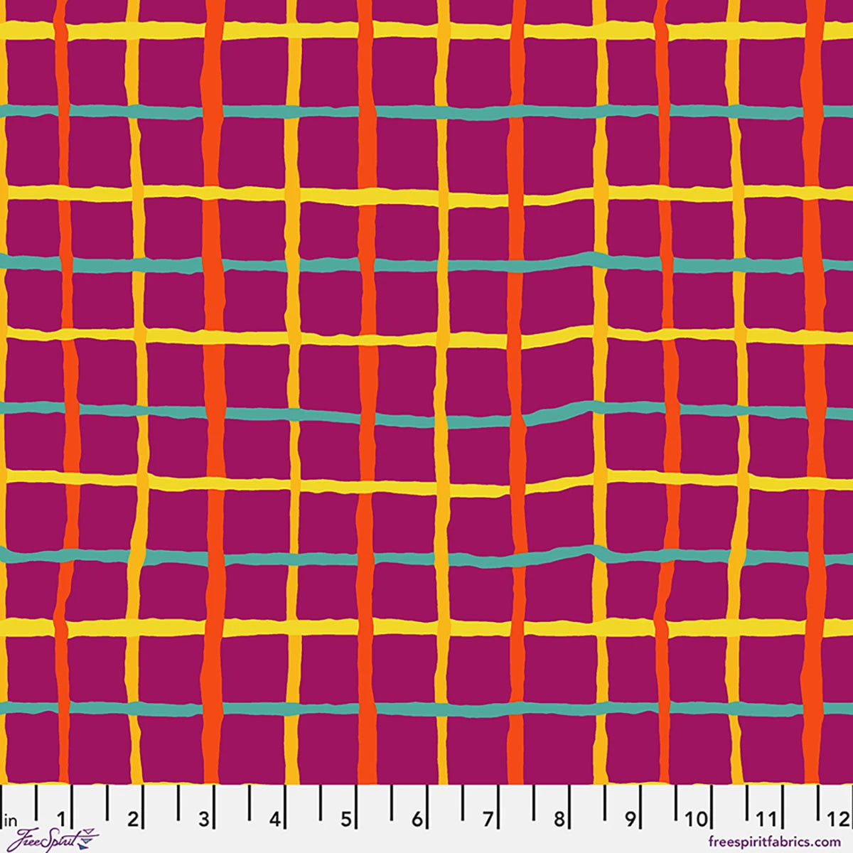 KAFFE COLLECTIVE AUG 2026 Grid - Magenta Yardage
