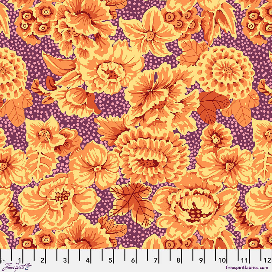 KAFFE: FROM THE ARCHIVES Floral with Dots - Plum Yardage