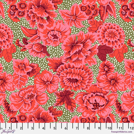 KAFFE: FROM THE ARCHIVES Floral with Dots - Red Yardage