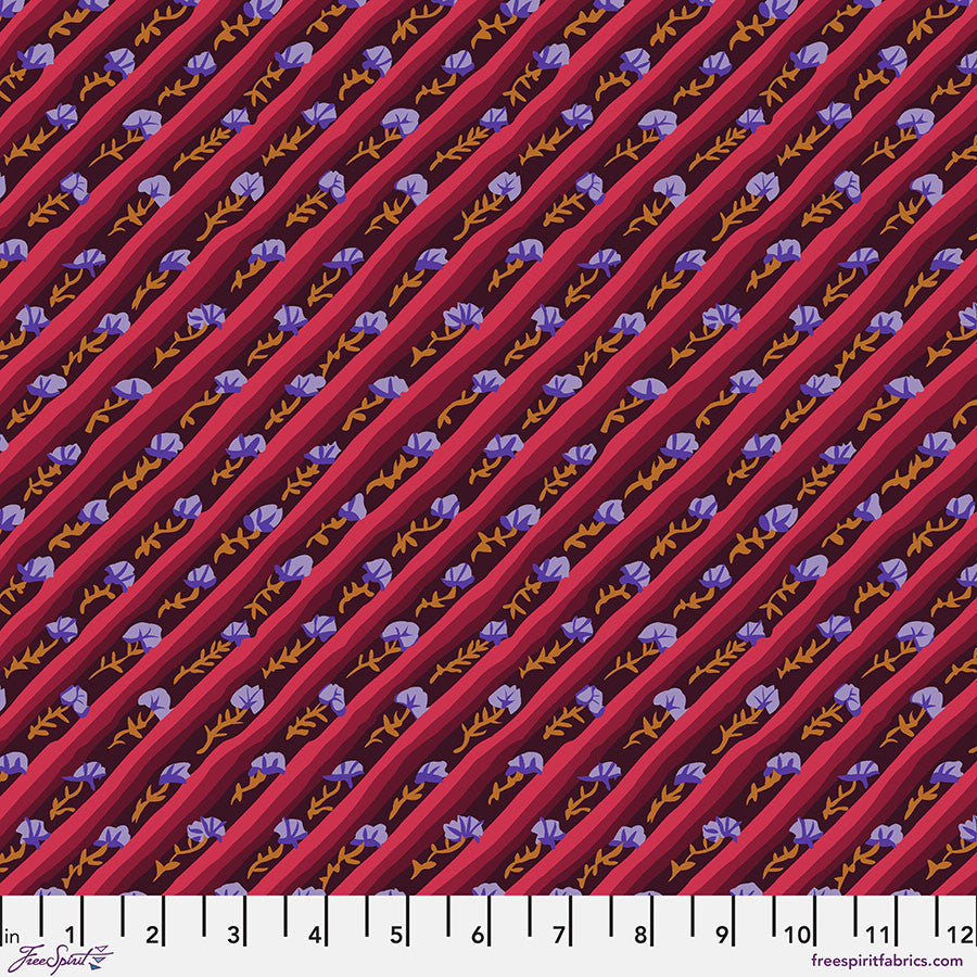 KAFFE: FROM THE ARCHIVES Diagonal Poppy - Aubergine Yardage