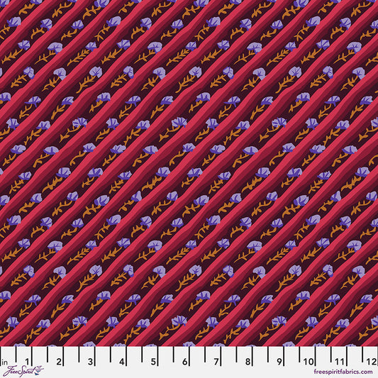 KAFFE: FROM THE ARCHIVES Diagonal Poppy - Aubergine Yardage